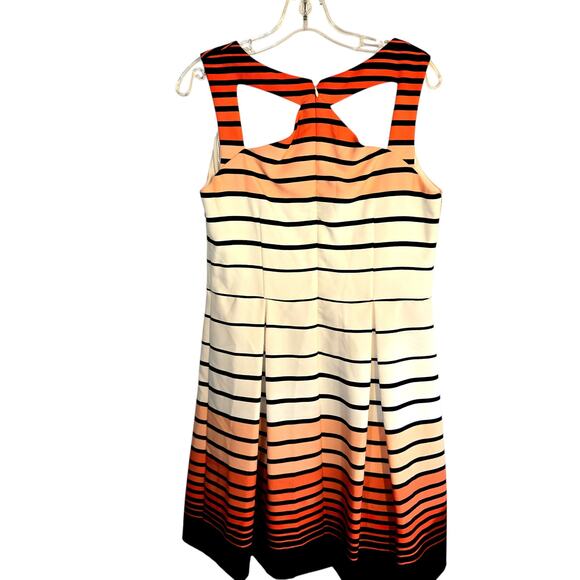 Studio One 12 Orange Women's Sleeveless Striped Sun Dress Miss Size Large L - Picture 6 of 7